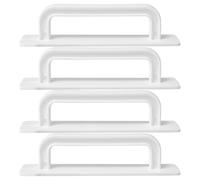 Veemoon Lot de 4 Poignées Adhésives pour Meubles en Plastique sans Perçage Couleur Ivoire Grand Format Poignées de Tiroir Autocollantes pour Placard Cuisine et Armoire Installation