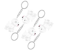 Veemoon Lot de 4 Porte-clés Transparents de Chien pour Collectionneuse de Poils, Souvenir Commémoratif pour Animaux, Porte-clés Attrape-Poils Pratique et Décoratif pour Voyages