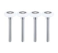 Veemoon Lot de 4 roulettes de porte de garage ultra silencieuses, tige de 12 cm et roues en nylon de 4,5 cm | Roue de précision, tige en acier, fonctionnement silencieux et fluide, remplacement