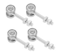 Veemoon Lot de 4 Roulettes pour Porte Coulissante en Alliage Métallique, Double Galet de 22 Mm de Diamètre Roulements, Poulie Silencieuse et Robuste pour Portes de Placard, Grange