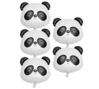 Veemoon Lot de 5 Ballons en Aluminium Panda Décorations de Fête Créatives Ballons Gonflables de Tête de Panda pour Anniversaire et Événements Articles de Fête Adorables et Légers