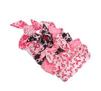 Veemoon Lot de 5 Bandeaux Ruban Rose Imprimé pour Sensibilisation au Cancer du Sein Accessoires de Coiffure Légers et Doux pour Femmes et Filles Couvre-Chefs pour Soirées à Thème et