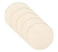 Veemoon Lot de 5 Bases de Panier Crochet Rondes en Bois 30 Cm, Accessoires pour Création Paquet à Main DIY, Fond Rigide pour Paquet Crochetés, Outil Artisanal pour Débutants,