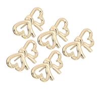 Veemoon Lot de 5 Boucles Décoratives Double Cœur Accessoires pour Fabrication de Paquet Soi-Même Personnalisation Valises et Vêtements Métal Robuste et Solide