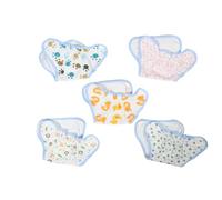 Veemoon Lot de 5 Couches Lavables en Coton Doux pour -né - Culottes D'apprentissage Ajustées Anti-fuites - Imprimés Colorés - Réutilisables et Écologiques - Adaptées Nuit et Voyage