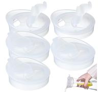 Veemoon Lot de 5 Couvercles de Rechange en PP Blanc Lait pour Pichet à Eau en Verre Couvercles Hermétiques Résistants à L’Usure Accessoires Pratiques pour Carafe et Réutilisable