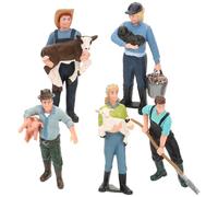 Veemoon Lot de 5 Figurines de Fermiers Miniatures en Plastique Coloré, Modèles de Simulation Agricole Réalistes, Personnages D'ouvriers Agricoles pour Décoration et Jeu Éducatif Garçon