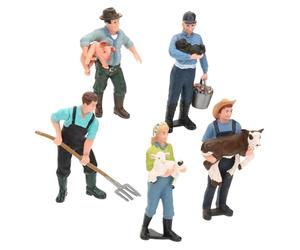 Veemoon Lot de 5 Figurines de Fermiers Miniatures en Plastique Coloré, Modèles de Simulation Agricole Réalistes, Personnages D'ouvriers Agricoles pour Décoration et Jeu Éducatif Garçon