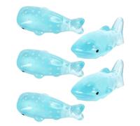Veemoon Lot de 5 Figurines Miniatures Requins et Poissons en Résine Transparente, Décoration Micro-Paysage pour Aquarium et Jardin, Mini Ornements Marins Réalistes pour Déco Intérieure