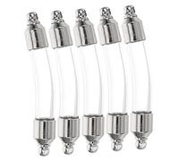 Veemoon Lot de 5 Petits Flacons en Verre Bouchon à Vis Blanc K, Mini Fioles 6 Mm pour Bijoux et Souvenirs, Accessoires pour Artisanat, Présents de Noël Décoratifs, Utilisation Voyage