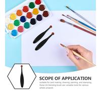 Veemoon Lot de 5 Pinceaux Estompeurs à Encre Noirs Poils Souples en Pbt Mini Taille pour Outils de Fabrication de Papier et Mélange D’Encre pour Loisirs Créatifs et Création de Cartes