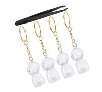 Veemoon Lot de 5 Porte-clés Souvenirs Transparents pour Poils D’animaux avec Pince à Épiler - Boîte de Rangement Commémorative Rechargeable pour Chien - Pendentif Collectionneur