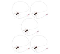 Veemoon Lot de 5 Recharges D'insectes Réalistes pour Baguette à Chat, Interactif pour Chatons D’intérieur, Tête de Bâtonnet Longue Ficelle pour Stimulation et Activité Ludique