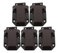 Veemoon Lot de 5 Verrous Cachés pour Armoires Push To Open, Loquets Autobloquants Café Brun, Serrure de Porte D'armoire Sécurisée, Accessoires pour Meubles sans Poignée, Usage Domestique