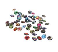 Veemoon Lot de 50 Boutons Pression en Verre 18Mm pour Bijoux DIY Styles Mixtes Chics et Colorés pour Bracelets et Pendentifs Artisanat et Décoration