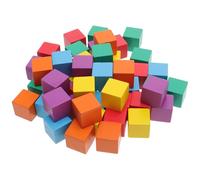Veemoon Lot de 50 Cubes Carrés Colorés en pour Bricolage Cube Artisanal Petit Bloc Non Traité pour Garçon et Filles Projets Créatifs Arts et Loisirs