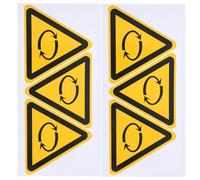 Veemoon Lot de 6 Autocollants D’Avertissement Rotatifs Adhésifs 100 MM Étiquettes de Sécurité pour Machines Industrielles Panneaux Signalisation pour Prévention des Risques au Travail