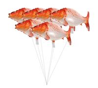 Veemoon Lot de 6 Ballons en Aluminium Rouge Forme Poisson, Décorations de Fête Thème Pêche, Ballons D'anniversaire Réutilisables pour Mariage et Événements Spéciaux