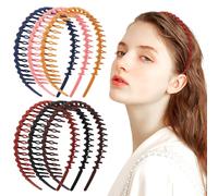 Veemoon Lot de 6 Bandeaux Fins Dents Ondulés en Différentes Couleurs pour Accessoires Cheveux Fille, Serrage-têtes Légers et Polyvalents Adaptés à Toutes Coiffures