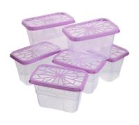 Veemoon Lot de 6 Boîtes Déshumidificatrices Réutilisables en Plastique 10,6 Oz pour Armoire et Placard, Absorbeur Humidité pour Saison Humide