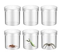 Veemoon Lot de 6 Boîtes D'observation D'insectes en Plastique Transparent Loupe Grossissante X3, Habitat Portable Pédagogique pour Garçon et Filles, Contenant Réutilisable pour