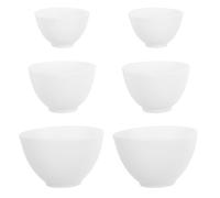 Veemoon Lot de 6 Bols Mélangeurs en Silicone Blanc pour Soins du Visage, Réutilisables et Anti-chute, pour Usage Domestique et Préparation de Masques Faits Maison