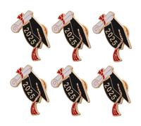 Veemoon Lot De 6 Broches De Remise De Diplôme En Émail Pour Chapeau De Bachelier Badge De Remise De Diplôme De La 2025 En Alliage De Zinc Noir