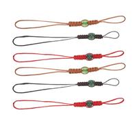 Veemoon Lot de 6 Cordons Tressés en Polyester pour Théière, Attache Couvercle Anti-chute Compatible Fonte, Porcelaine et Zisha, Accessoires pour Cérémonie du Thé Kung-fu, Couleurs Café,