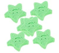 Veemoon Lot De 6 Éponges De Bain Exfoliantes En Pulpe De Bois Vertes, Éponges Corporelles Douces Pour Bébés -nés, Nettoyage Profond Et Gommage Peau, Accessoires Pratiques Pour Bain Garçon Et Filles