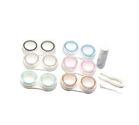 Veemoon Lot De 6 Étuis à Lentilles Transparents en Plastique avec Pince à Épiler Et Ventouse, Léger Et Compact, Conçu pour Voyages Et Usage Quotidien, Récipient Hygiénique pour Lentilles De Contact