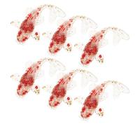 Veemoon Lot de 6 Figurines Miniatures de Poissons Koi en Résine Cristal Blanc, Rouge et Feuille D’Or, Décoration Feng Shui pour Bureau, Maison et Aquarium, Ornement Amulette et Symbole
