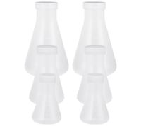 Veemoon Lot de 6 Fioles Erlenmeyer en Plastique Épais, 2x50ml 2x100ml 2x500ml, Flacons Coniques Résistants Haute Température pour Laboratoire Chimie, Fournitures Labo, Usage Éducatif