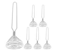 Veemoon Lot de 6 fouets à ressort en acier inoxydable, fouets à spirale pour œufs, batteurs manuels pour la cuisine, la pâtisserie, le mélange, le lait et le mousseur à café.