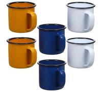 Veemoon Lot de 6 Gobelets à Eau Émaillés Vintage 6 Cm en Émail Rouge, Multifonctionnels et Faciles à Ranger, Maison Restaurant Couleur Aléatoire