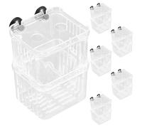 Veemoon Lot de 6 incubateurs flottants pour Poissons : incubateur d'éclosion Transparent pour Aquarium, Maison d'isolement sécurisée pour Poissons Clowns agressifs et blessés, 13,5 x 10,5
