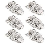 Veemoon Lot de 6 Loquets en Fer Argenté Crochets de Verrouillage, Fermoirs Robustes pour Boîte à Outils et Coffret Bijoux, Fixation Solide pour Maison et Bureau, Accessoires Quincaillerie