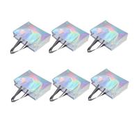 Veemoon Lot de 6 Paquet D’épicerie Réutilisables Moyen, Non Tissés Revêtement Miroir Irisé, Résistants, Pratiques pour Courses et Pique-niques, Paquet à Main Multifonctions pour Rangement