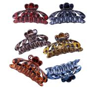 Veemoon Lot de 6 Pinces à Cheveux Panthère Élégantes et Originales en Résine, Accessoires Coiffure Femme, Adaptées pour Occasions Importantes et Faciles à Transporter