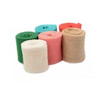 Veemoon Lot de 6 Rubans de Jute Naturels 2 M Tissu de Lin pour Bricolage Matériel de Couture Décoration Mariage et Fête Couleurs Assorties Doux et Réutilisable