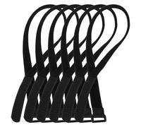 Veemoon Lot de 6 Sangles de Fixation Réglables pour Grand Parasol de Terrasse 25 MM X 600 MM en Matériau Résistant Noir Sangles Stabilisatrices Polyvalentes pour Jardin Camping et