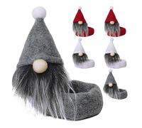 Veemoon Lot de 6 Set de Housses Décoratives pour Bouteilles de Vin en Tissu Résistant Décorations de Table de Noël de Gnomes Accessoires Festifs pour Fête et Maison Couvre-Bouteilles