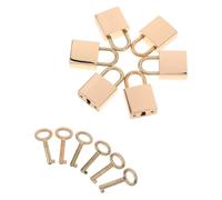 Veemoon Lot de 6 set de Mini Cadenas Dorés en Alliage Métallique Brillant avec Clés Petit Cadenas Vintage pour Valise Boîte à Bijoux et Agenda Serrure Sécurisée Rétro pour Voyage et