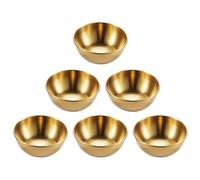 Veemoon Lot de 6 Soucoupes en Acier Inoxydable Doré Bols à Condiments Pratiques Résistants à L'Usure Format Rond pour Sauces et Accompagnements Cuisine Barbecue et Repas en Plein Air