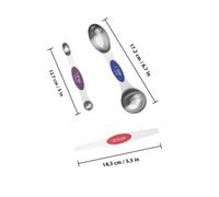 Veemoon Lot de 7 Cuillères Doseuses Magnétiques en Acier Inoxydable Double Embout avec Règle de Mesure Colorée pour Dosage Précis en Pâtisserie Cuisine Cuillères à Café Doseuses