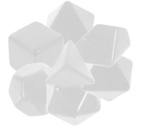 Veemoon Lot de 7 Dés à Plusieurs Faces Blancs en Plastique, Accessoires de Bricolage pour Jeux de Société, Dés Personnalisables à Écrire, Jeu de Rôle RPG, Articles de Fête Polyvalents