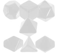 Veemoon Lot de 7 Dés Vierges Blancs en Plastique Dés à Plusieurs Faces Personnalisables Accessoires de Jeu pour RPG Personnalisés et Jeux de Société Cubes D'histoire pour Fête