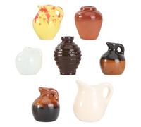 Veemoon Lot de 7 Mini Vases en Céramique pour Maison de Poupée Accessoires Décoratifs Miniatures Ornement pour Micro-Paysage Couleurs Aléatoires Couleur Aléatoire