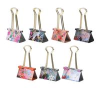 Veemoon Lot de 7 Pinces à Reliure Micro en Acier Inoxydable 1,26 Pouces, Petites Pinces à Papier Noires et Argentées, Clips pour Bureau et Organisation de Dossiers, Utilisation