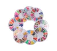 Veemoon Lot De 8 Boîtes Patchs En Pâte Polymère 12 Tranches Fruits Colorés Patchs Diy Nail Art Décoration Artisanale