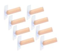Veemoon Lot de 8 Crochets Muraux en Bois de Hêtre Naturel 2X6 CM sans Perçage Adhésifs Trace pour Vêtements Chapeaux et Serviettes - Cintres Muraux Pratiques pour Salle de Bain